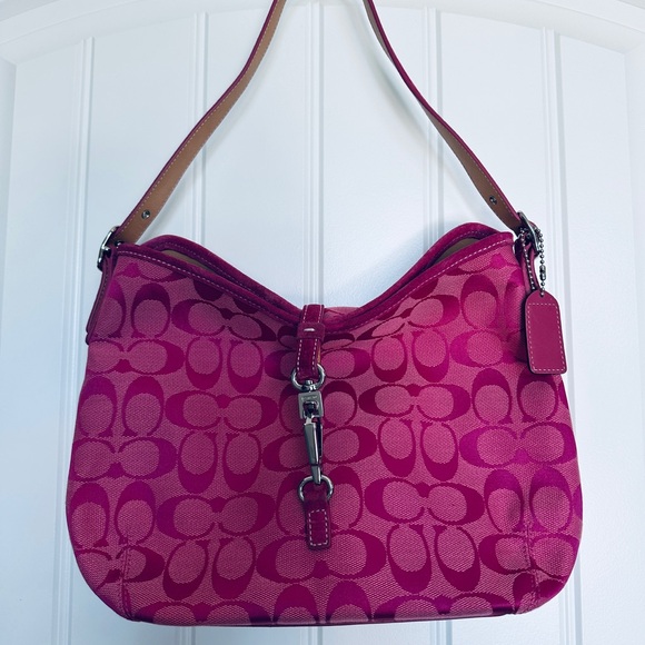 Coach Y2K PINK Signature Hobo Soft Clip Women's Bag - Picture 2 of 5